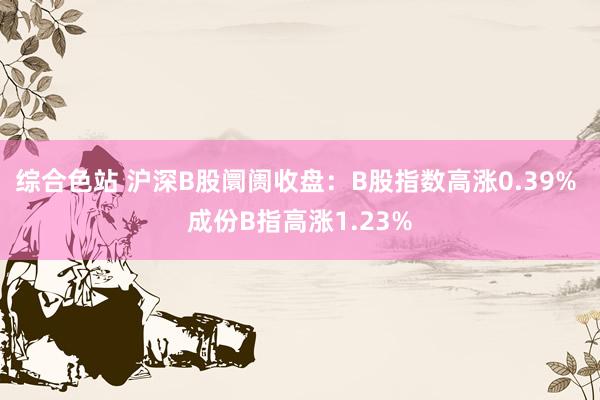 综合色站 沪深B股阛阓收盘：B股指数高涨0.39% 成份B指高涨1.23%