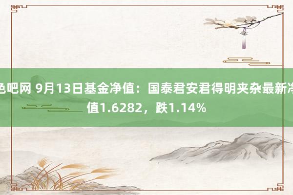 色吧网 9月13日基金净值：国泰君安君得明夹杂最新净值1.6282，跌1.14%