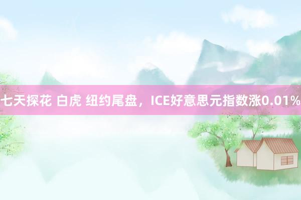 七天探花 白虎 纽约尾盘，ICE好意思元指数涨0.01%