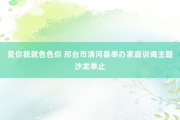 爱你我就色色你 邢台市清河县举办家庭训诲主题沙龙举止