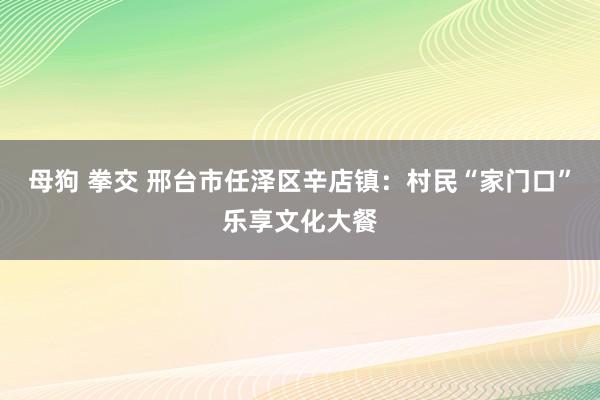 母狗 拳交 邢台市任泽区辛店镇：村民“家门口”乐享文化大餐