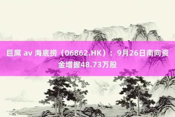 巨屌 av 海底捞（06862.HK）：9月26日南向资金增握48.73万股