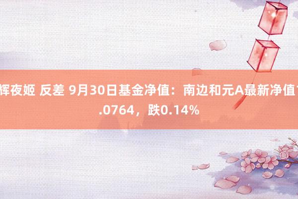 辉夜姬 反差 9月30日基金净值：南边和元A最新净值1.0764，跌0.14%