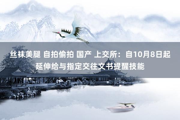 丝袜美腿 自拍偷拍 国产 上交所：自10月8日起延伸给与指定交往文书提醒技能