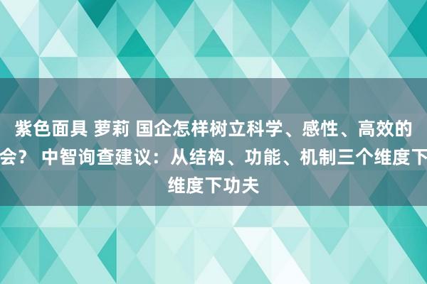 紫色面具 萝莉 国企怎样树立科学、感性、高效的董事会？ 中智询查建议：从结构、功能、机制三个维度下功夫