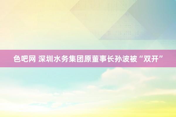 色吧网 深圳水务集团原董事长孙波被“双开”