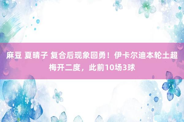 麻豆 夏晴子 复合后现象回勇！伊卡尔迪本轮土超梅开二度，此前10场3球