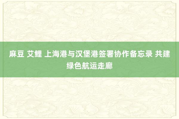 麻豆 艾鲤 上海港与汉堡港签署协作备忘录 共建绿色航运走廊