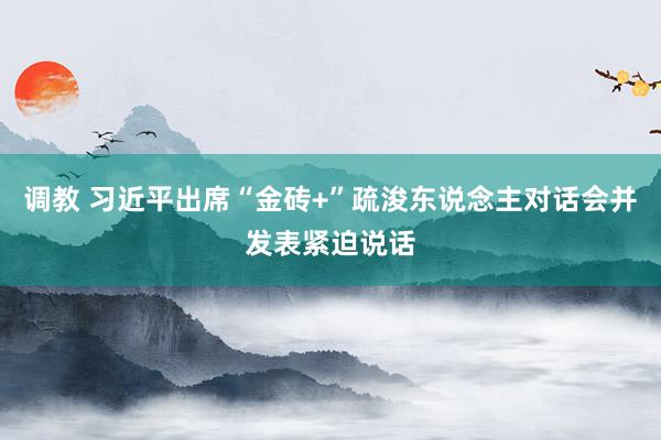 调教 习近平出席“金砖+”疏浚东说念主对话会并发表紧迫说话