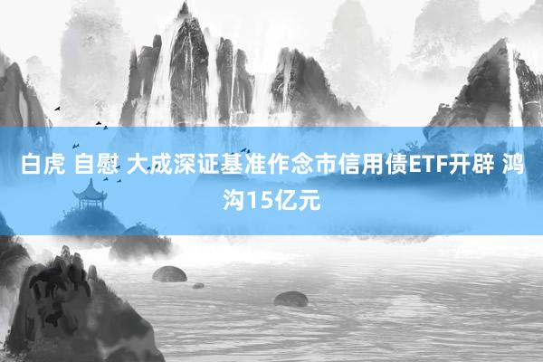 白虎 自慰 大成深证基准作念市信用债ETF开辟 鸿沟15亿元